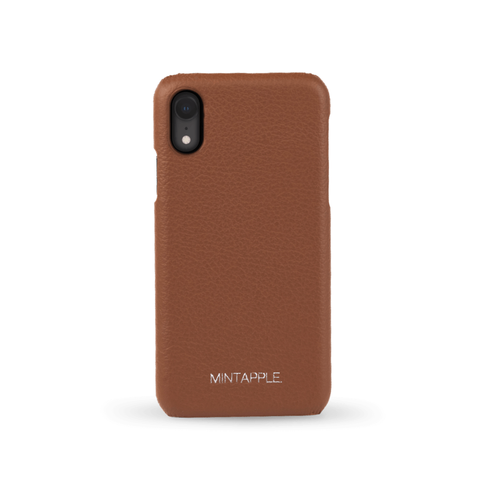 iPhone XR Case Top Grain Leather Brown Wireless Charging